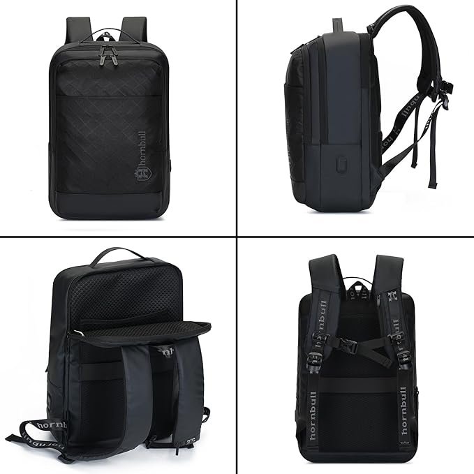 HORNBULL Zurich Backpack 42L Office Travel 17 inch Laptop Backpack 3 in 1 Expandable & Convertible USB & Type-C Port Water-resistant Multi Compartment Overnight Backpack for Men - Image 4